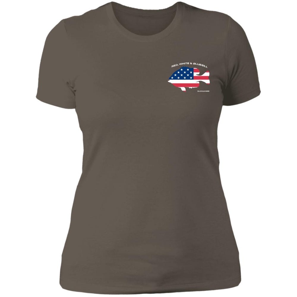 Red White & Bluegill™ :: Womens SS American Flag Tshirt :: Americana